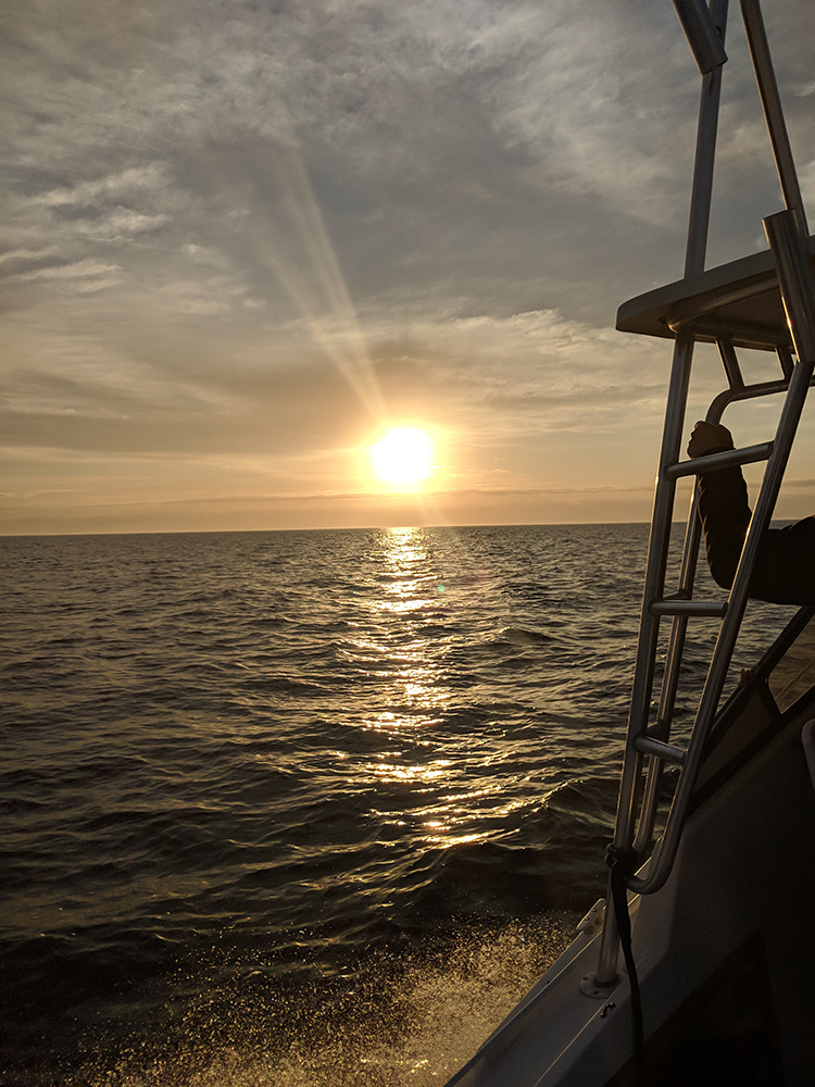 fishing boat sunrise