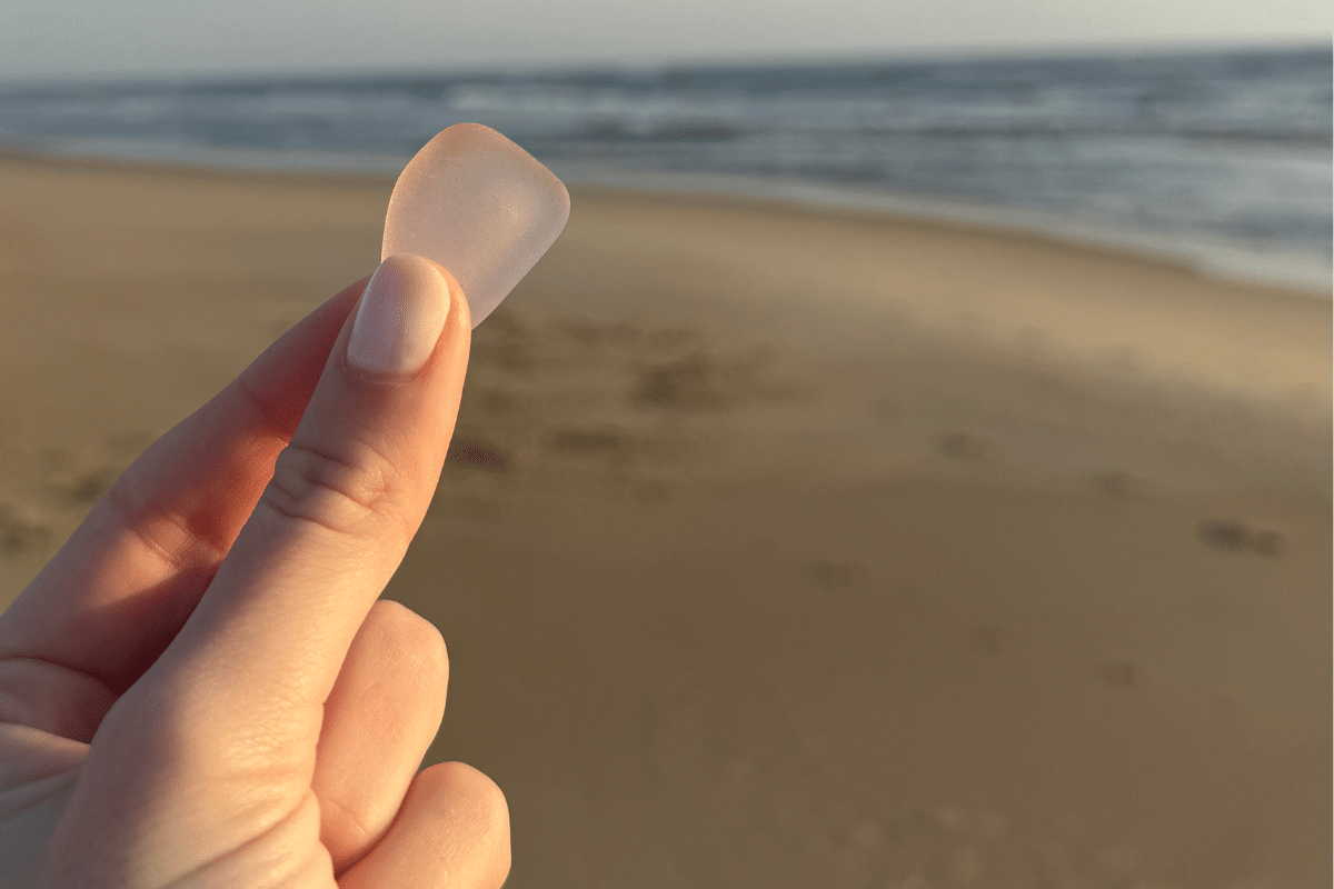 Pink beach glass