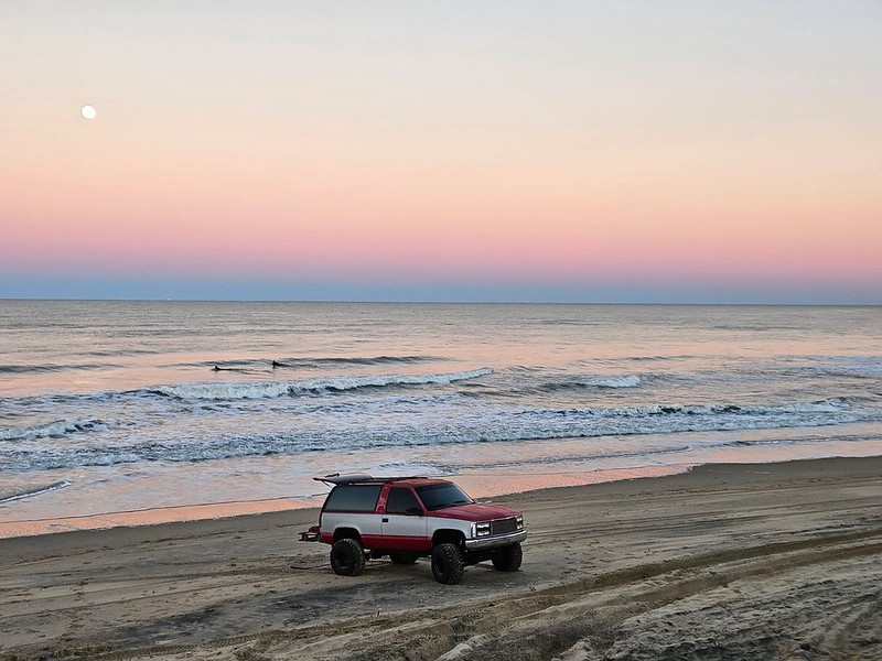 classic truck on beach