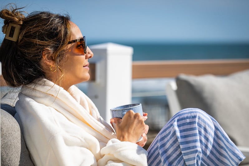 oceanfront with coffee